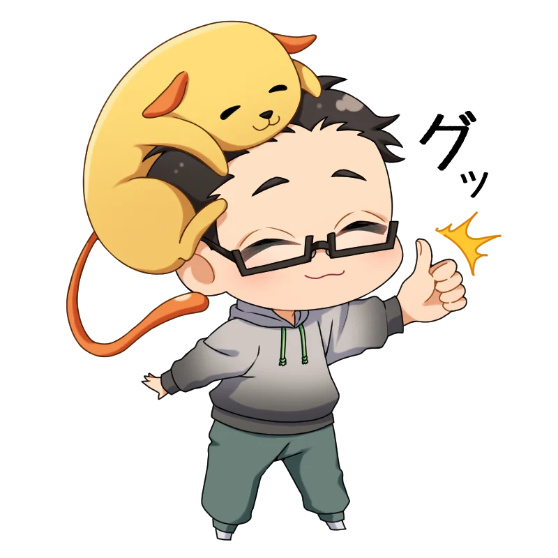 親指を立てて励ますキャラクター